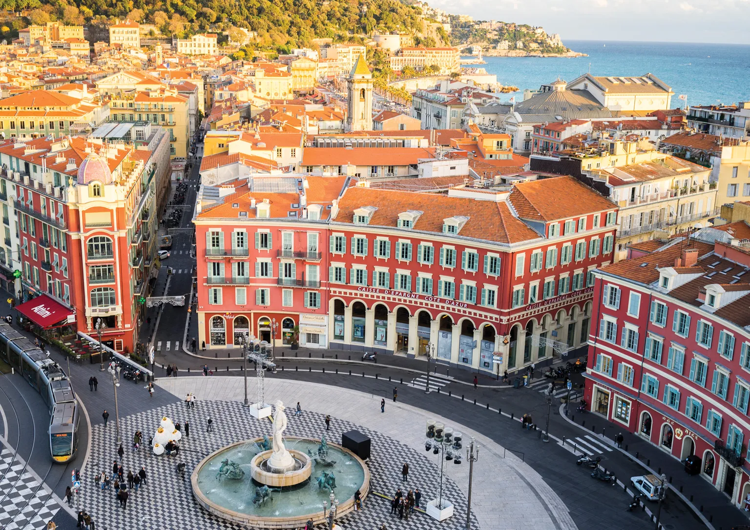 Promenade des Anglais along the bay in Nice